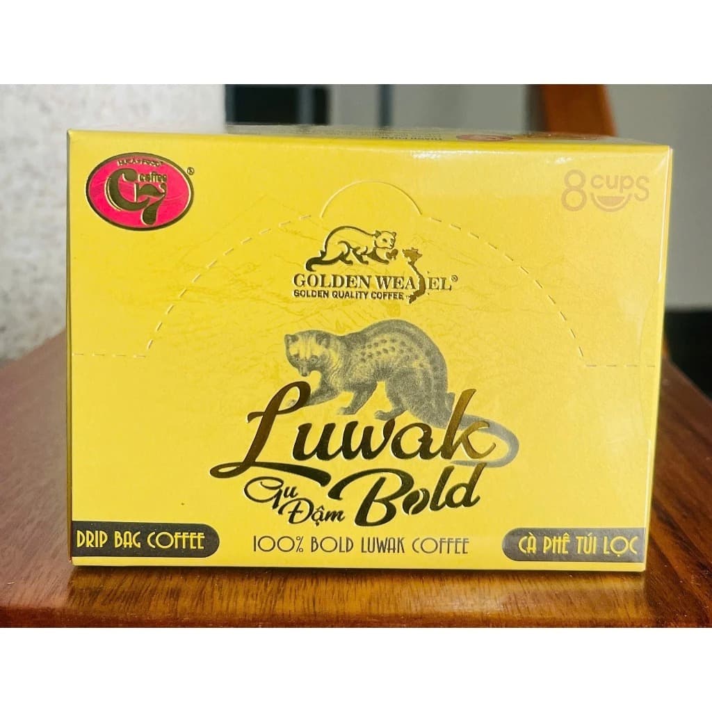 Luwak Bold Coffee – Drip Bags 80g (8×10g) – Arabica/Robusta Blend with 3% Civet